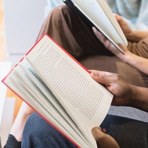 people reading books