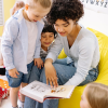adult reading to children