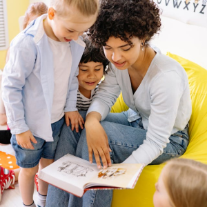 adult reading to children