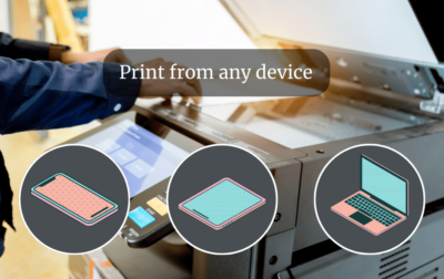 Print from any device: phone, tablet, laptop