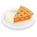 illustration of a piece of pie with ice cream on a plate